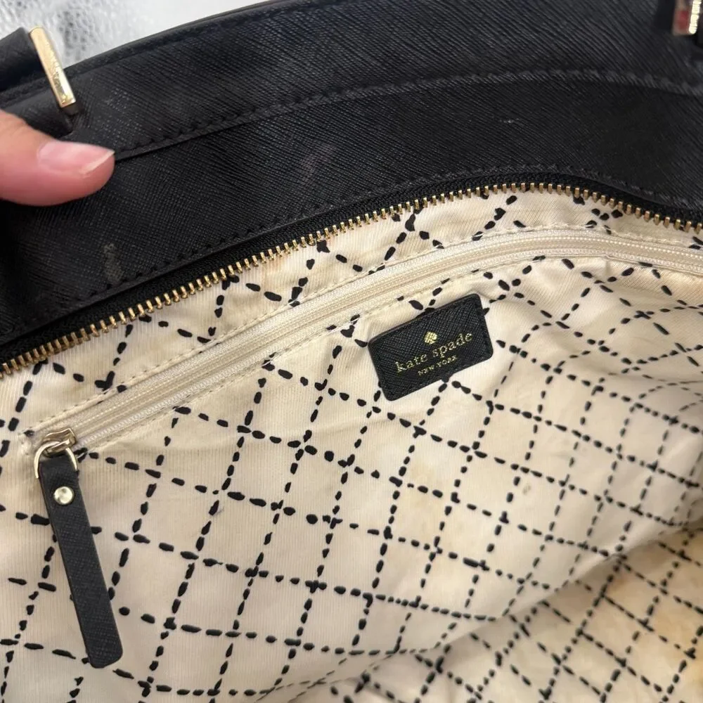 Kate Spade New York Women's Jules Newbury Lane Briar Leather Black Tote Office